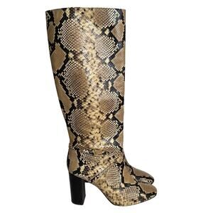 Snakeskin Knee-High Boots